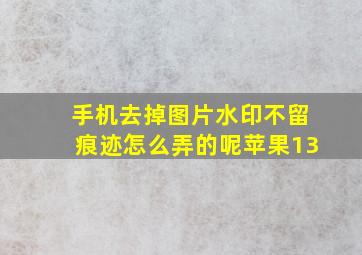 手机去掉图片水印不留痕迹怎么弄的呢苹果13