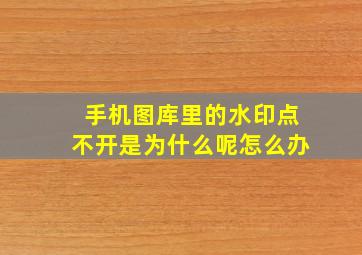 手机图库里的水印点不开是为什么呢怎么办