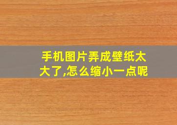 手机图片弄成壁纸太大了,怎么缩小一点呢