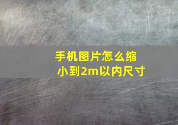 手机图片怎么缩小到2m以内尺寸