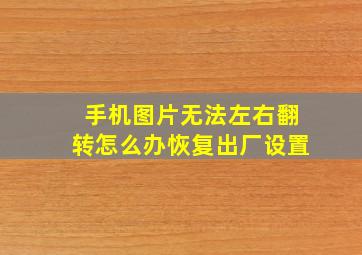 手机图片无法左右翻转怎么办恢复出厂设置