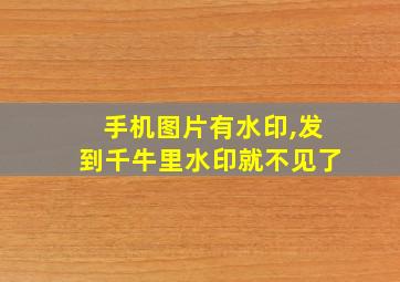 手机图片有水印,发到千牛里水印就不见了