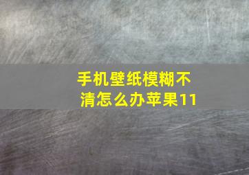 手机壁纸模糊不清怎么办苹果11