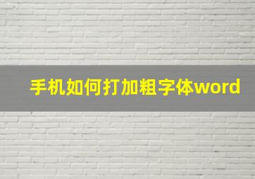 手机如何打加粗字体word