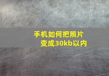 手机如何把照片变成30kb以内