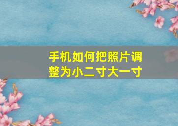 手机如何把照片调整为小二寸大一寸