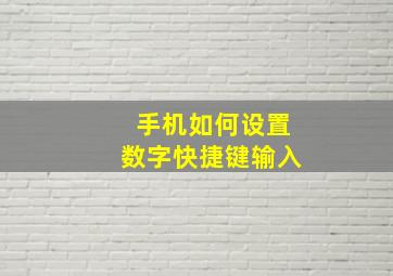 手机如何设置数字快捷键输入