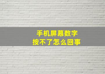 手机屏幕数字按不了怎么回事