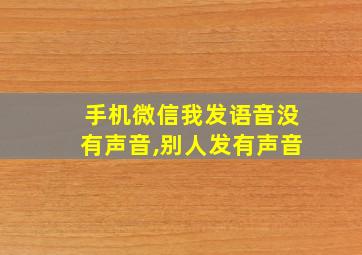 手机微信我发语音没有声音,别人发有声音