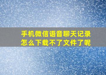 手机微信语音聊天记录怎么下载不了文件了呢