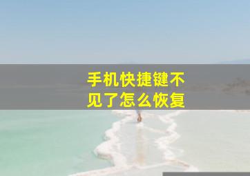 手机快捷键不见了怎么恢复