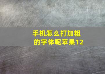 手机怎么打加粗的字体呢苹果12