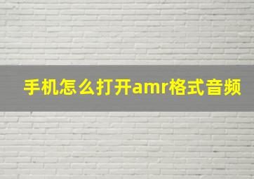 手机怎么打开amr格式音频