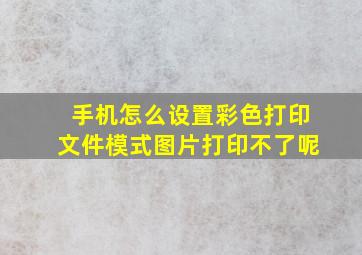 手机怎么设置彩色打印文件模式图片打印不了呢