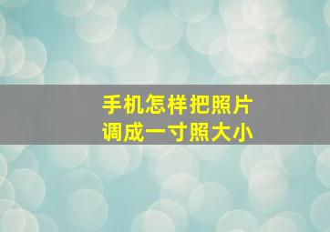 手机怎样把照片调成一寸照大小