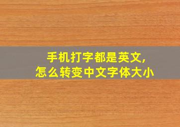 手机打字都是英文,怎么转变中文字体大小