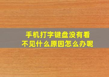 手机打字键盘没有看不见什么原因怎么办呢