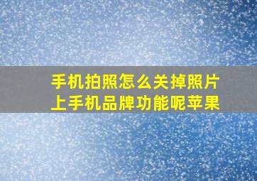 手机拍照怎么关掉照片上手机品牌功能呢苹果