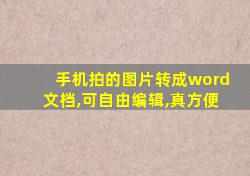 手机拍的图片转成word文档,可自由编辑,真方便