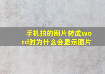 手机拍的图片转成word时为什么会显示图片