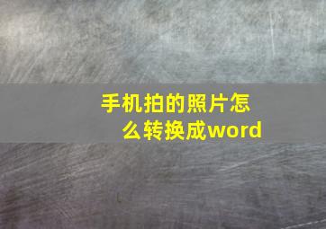 手机拍的照片怎么转换成word