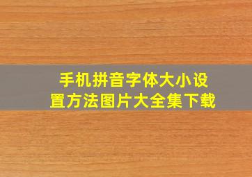 手机拼音字体大小设置方法图片大全集下载