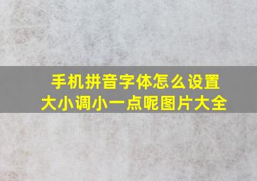 手机拼音字体怎么设置大小调小一点呢图片大全