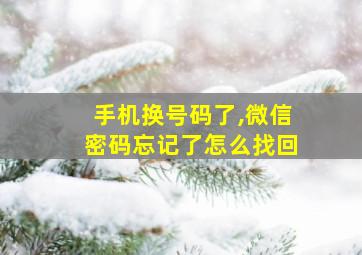 手机换号码了,微信密码忘记了怎么找回