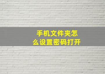 手机文件夹怎么设置密码打开