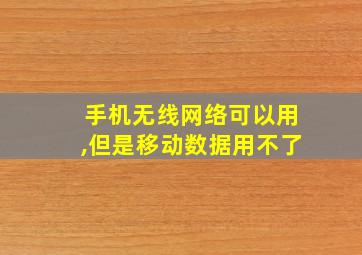 手机无线网络可以用,但是移动数据用不了