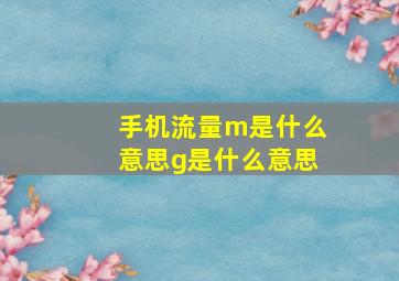 手机流量m是什么意思g是什么意思