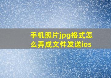 手机照片jpg格式怎么弄成文件发送ios