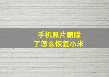 手机照片删除了怎么恢复小米