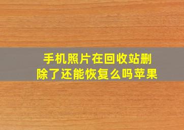 手机照片在回收站删除了还能恢复么吗苹果