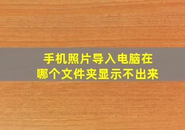 手机照片导入电脑在哪个文件夹显示不出来