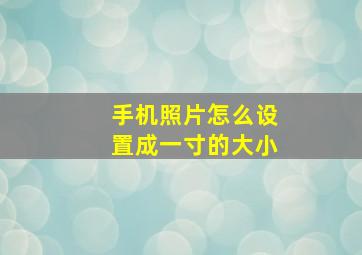 手机照片怎么设置成一寸的大小