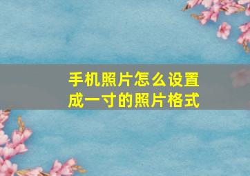 手机照片怎么设置成一寸的照片格式