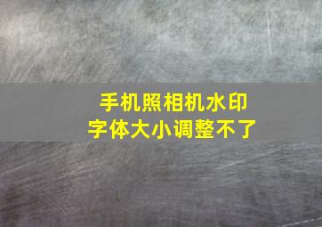 手机照相机水印字体大小调整不了