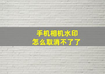 手机相机水印怎么取消不了了