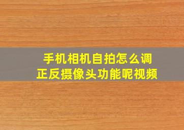 手机相机自拍怎么调正反摄像头功能呢视频