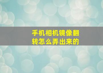 手机相机镜像翻转怎么弄出来的