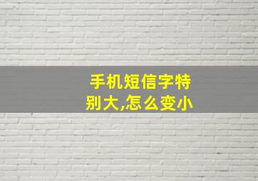 手机短信字特别大,怎么变小