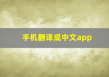 手机翻译成中文app