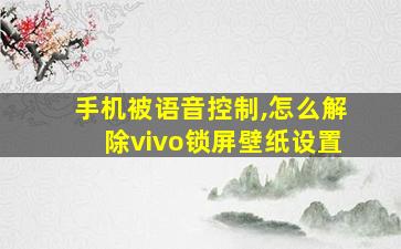 手机被语音控制,怎么解除vivo锁屏壁纸设置