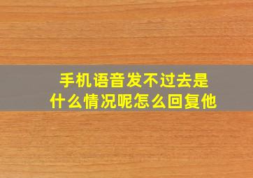 手机语音发不过去是什么情况呢怎么回复他