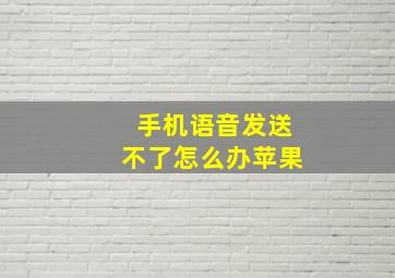 手机语音发送不了怎么办苹果