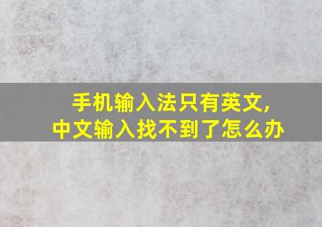 手机输入法只有英文,中文输入找不到了怎么办