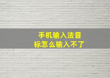 手机输入法音标怎么输入不了