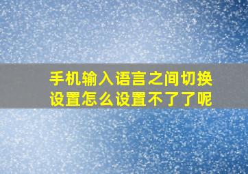 手机输入语言之间切换设置怎么设置不了了呢