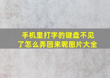 手机里打字的键盘不见了怎么弄回来呢图片大全